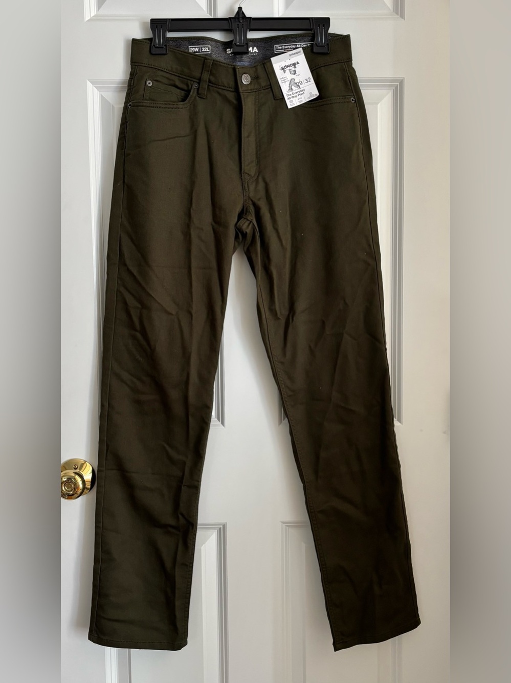 Sonoma Olive Green Slim Straight Chinos